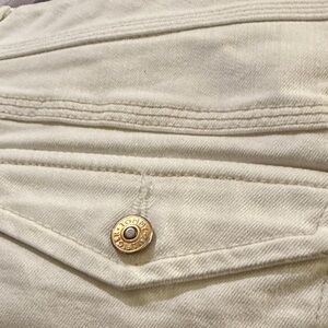 Tommy Hilfiger white denim skirt with gold Button pocket details